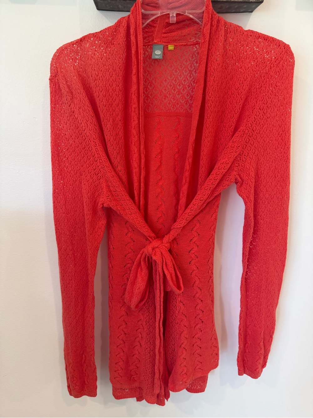 Anthropologie Women’s Coral Knit Tie-Front Sweater Cardigan